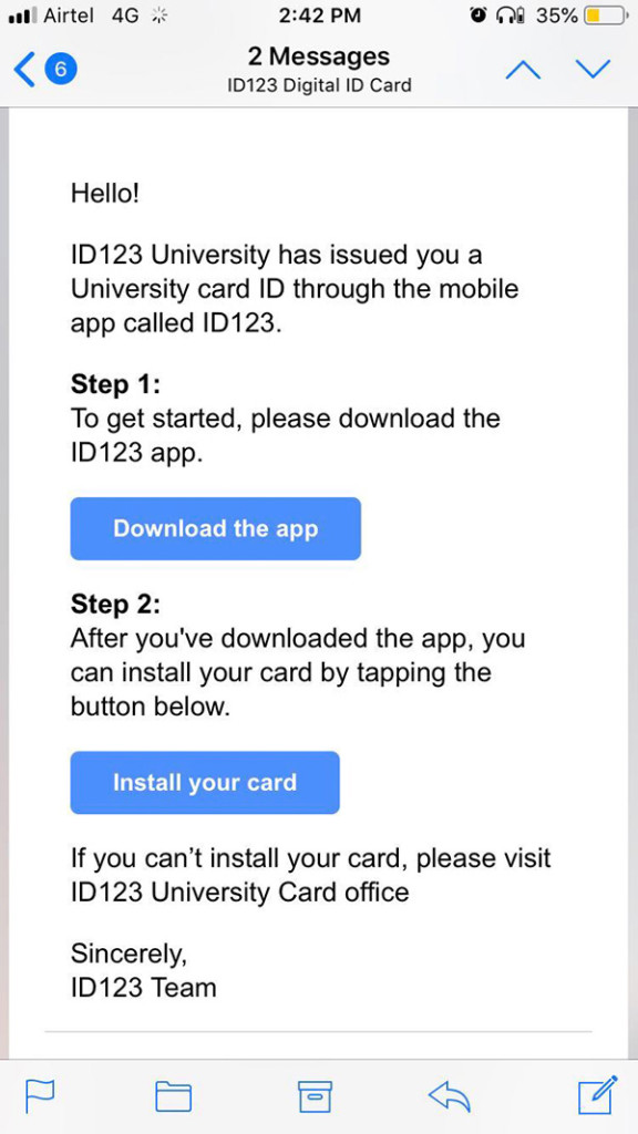 welcome email