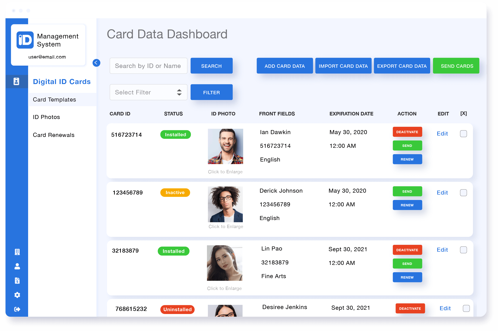 card data dashboard customize card design feature