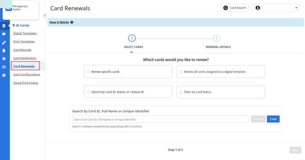 Renewing ID Cards - ID123 Knowledgebase