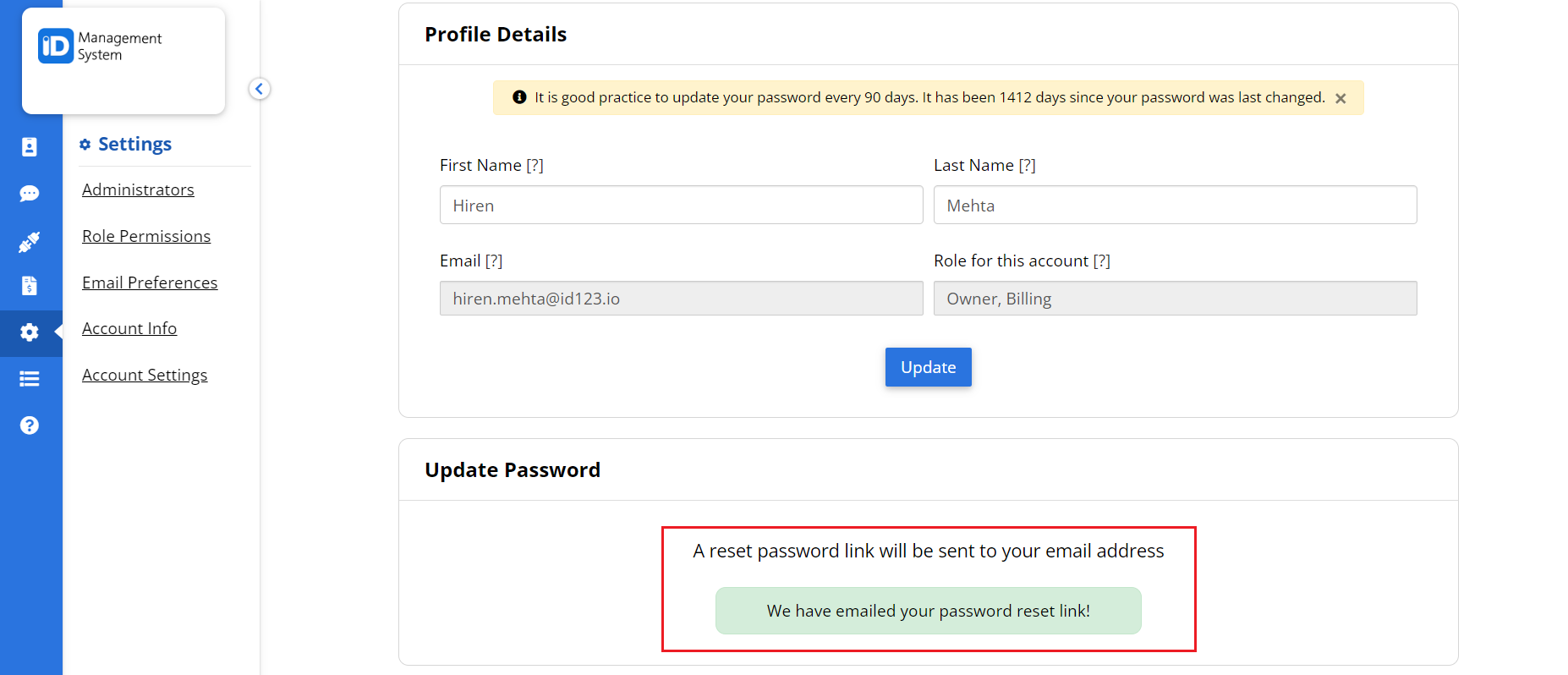 Update Password 2 Update Password 2