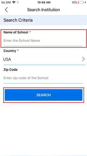 Enter institutions name
