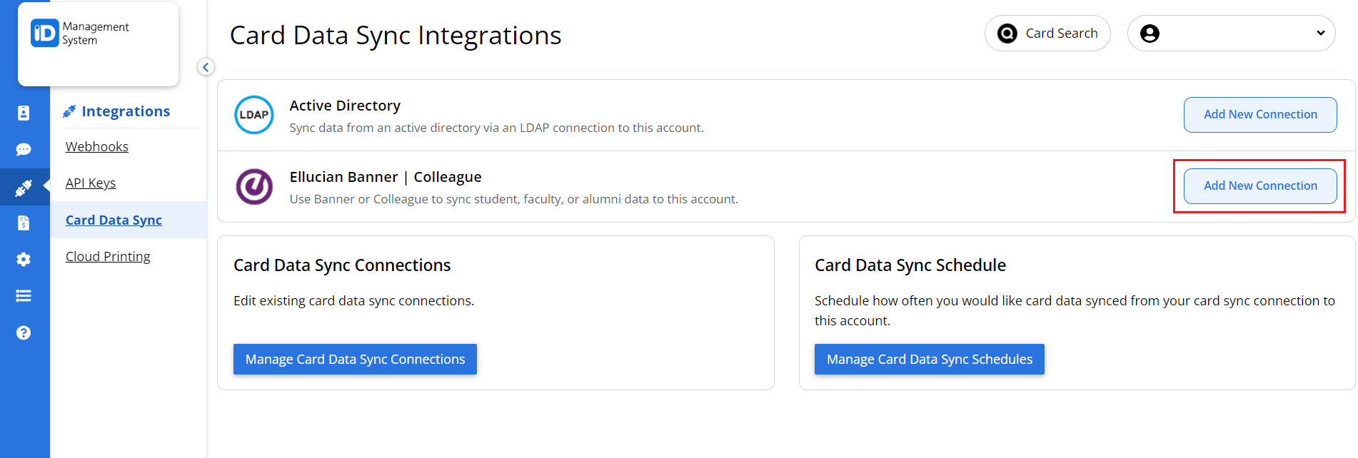 Card Data Sync Integrations Card Data Sync Integrations