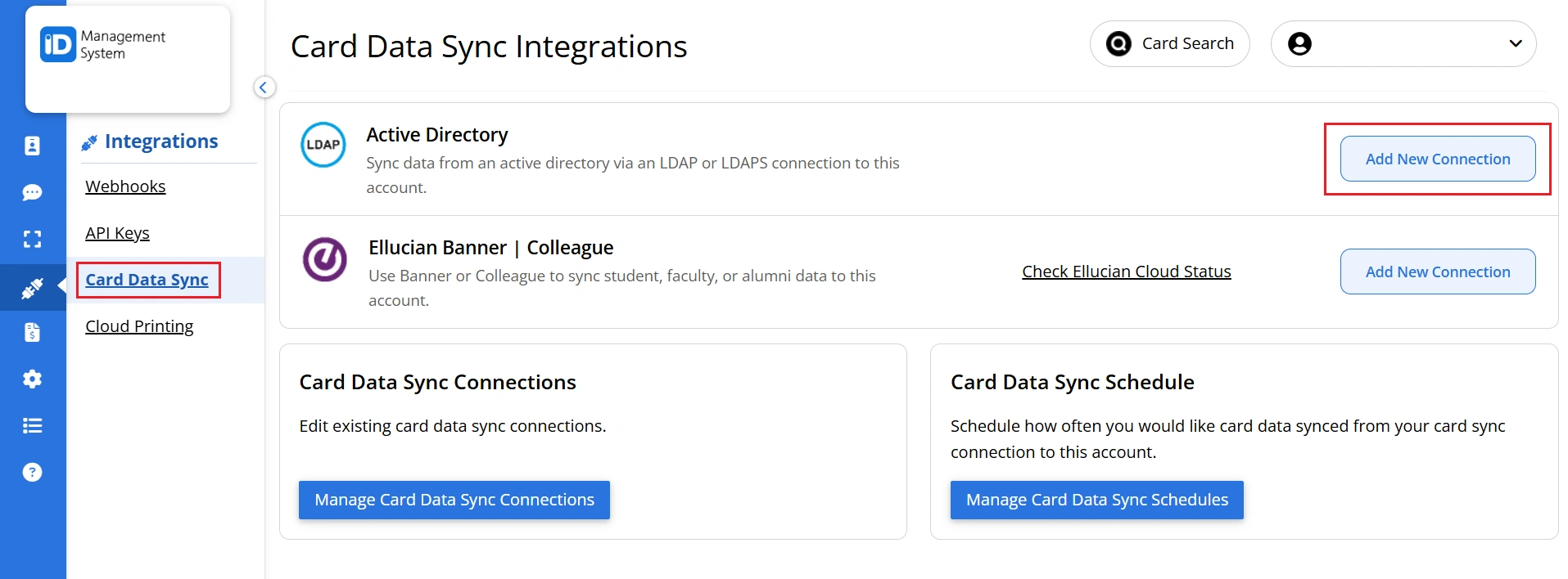 Step 3 Add a New Data Sync Connection