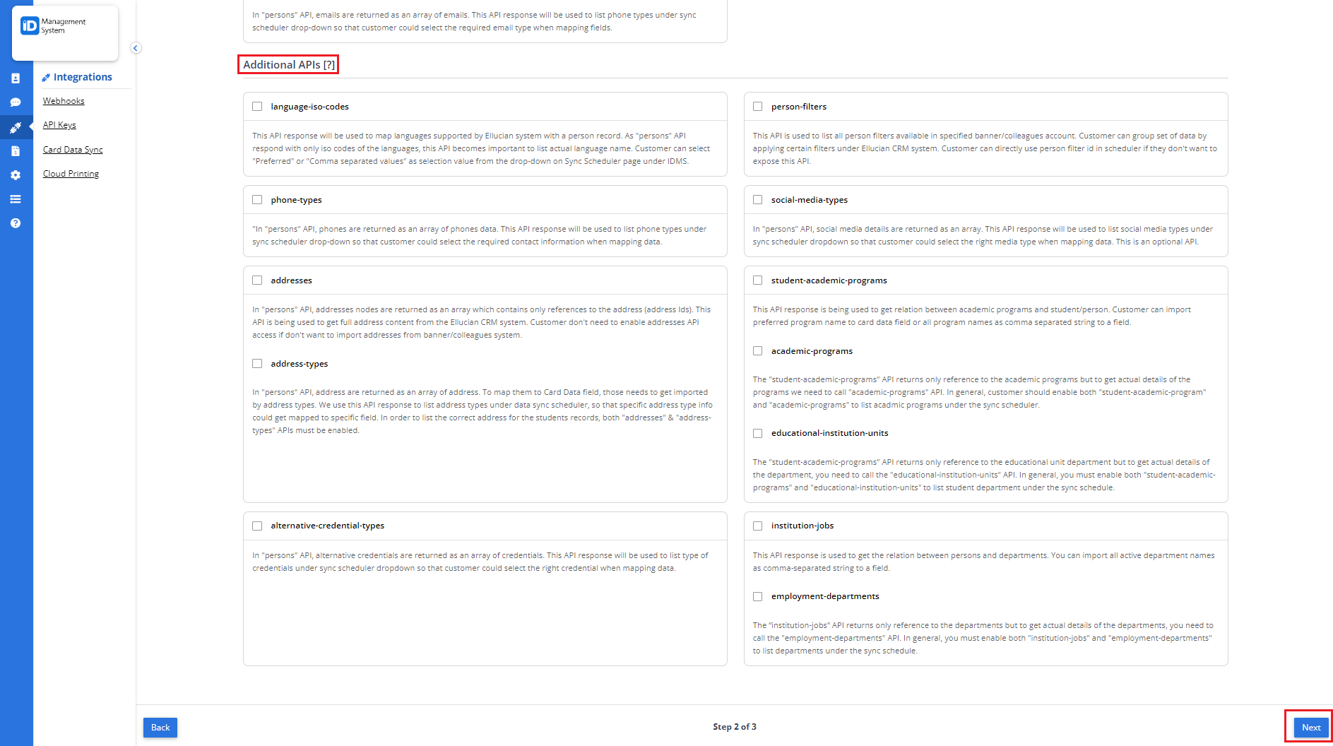 Select APIs 2 Select APIs 2