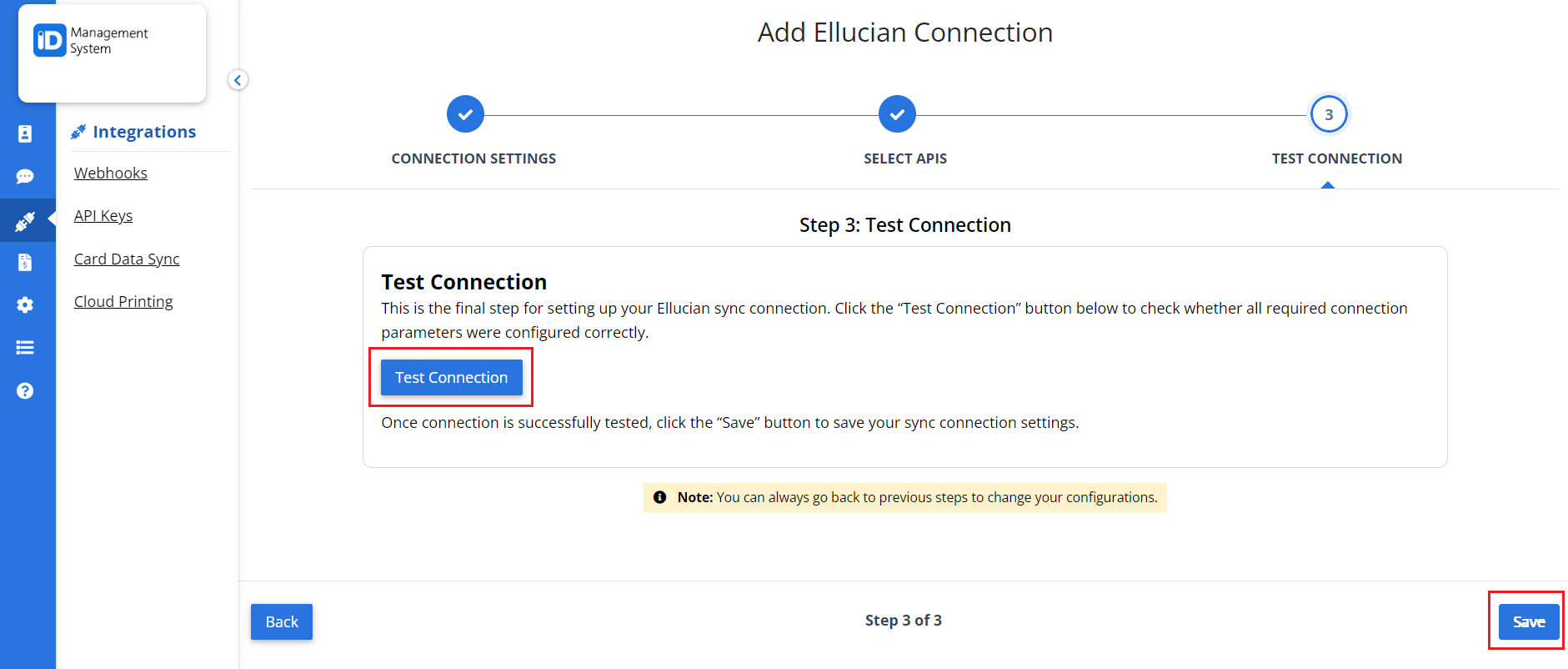 Test Connection Test Connection