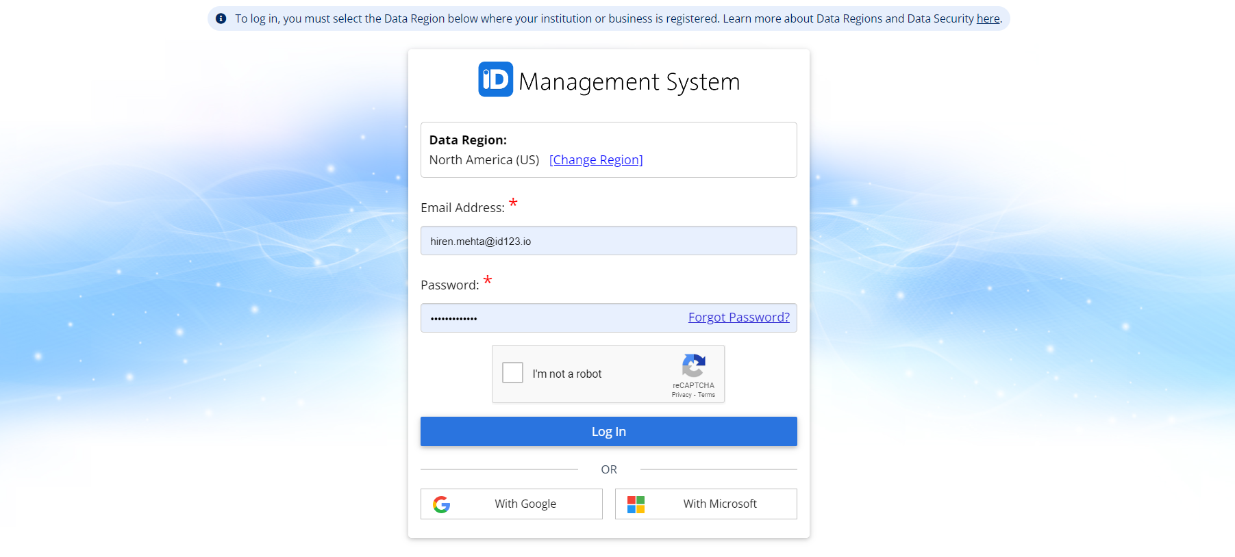 Log in