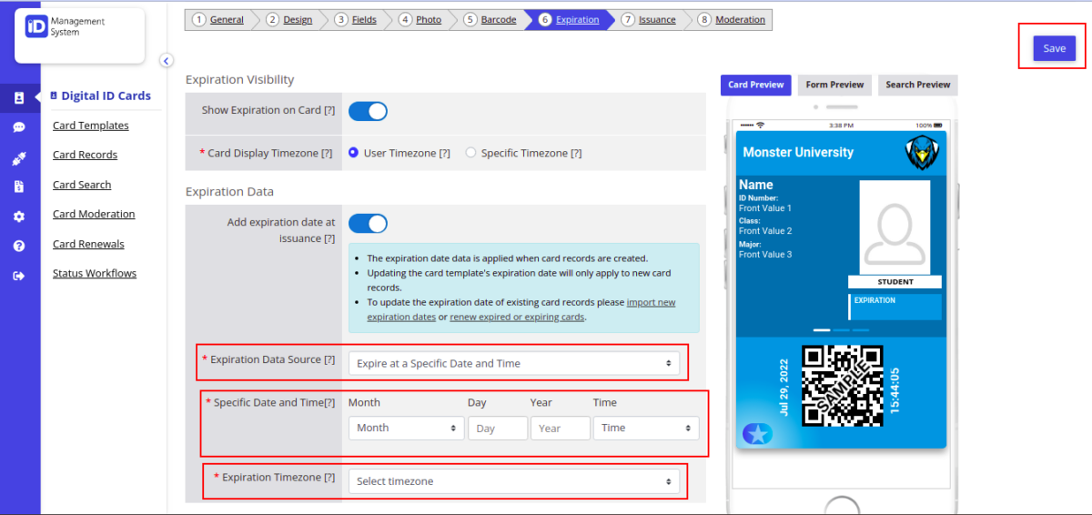 Adding Expiration Dates to ID Cards ID123 Knowledgebase