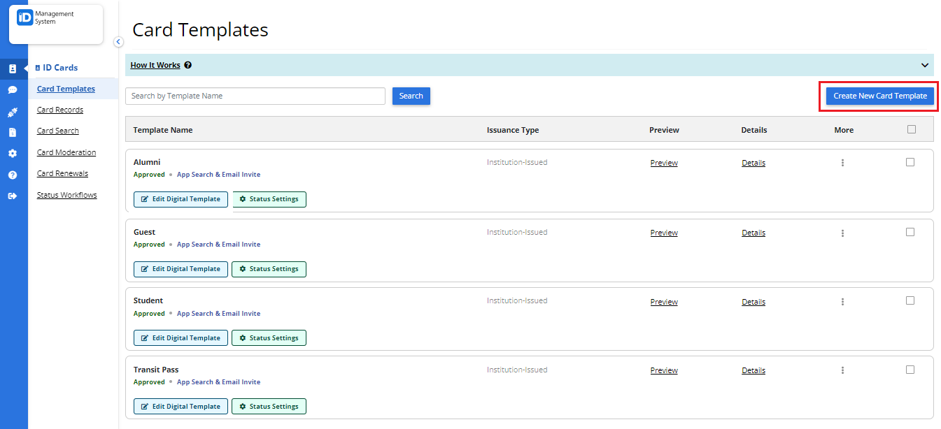 Creating a New Card Template - ID123 Knowledgebase