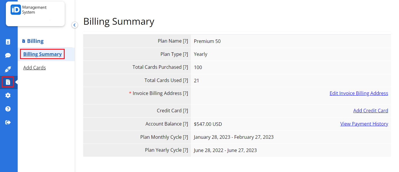 Billing Summary Billing Summary
