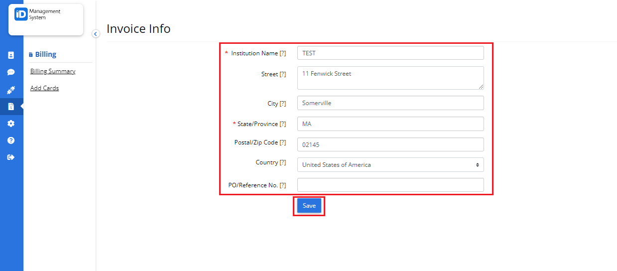 Update the Invoice Information Update the Invoice Information