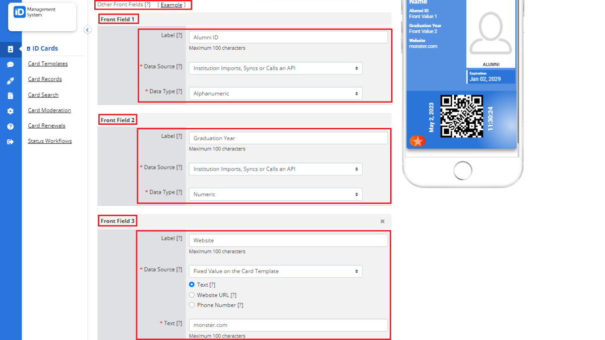 Adding Card Fields to ID Cards - ID123 Knowledgebase