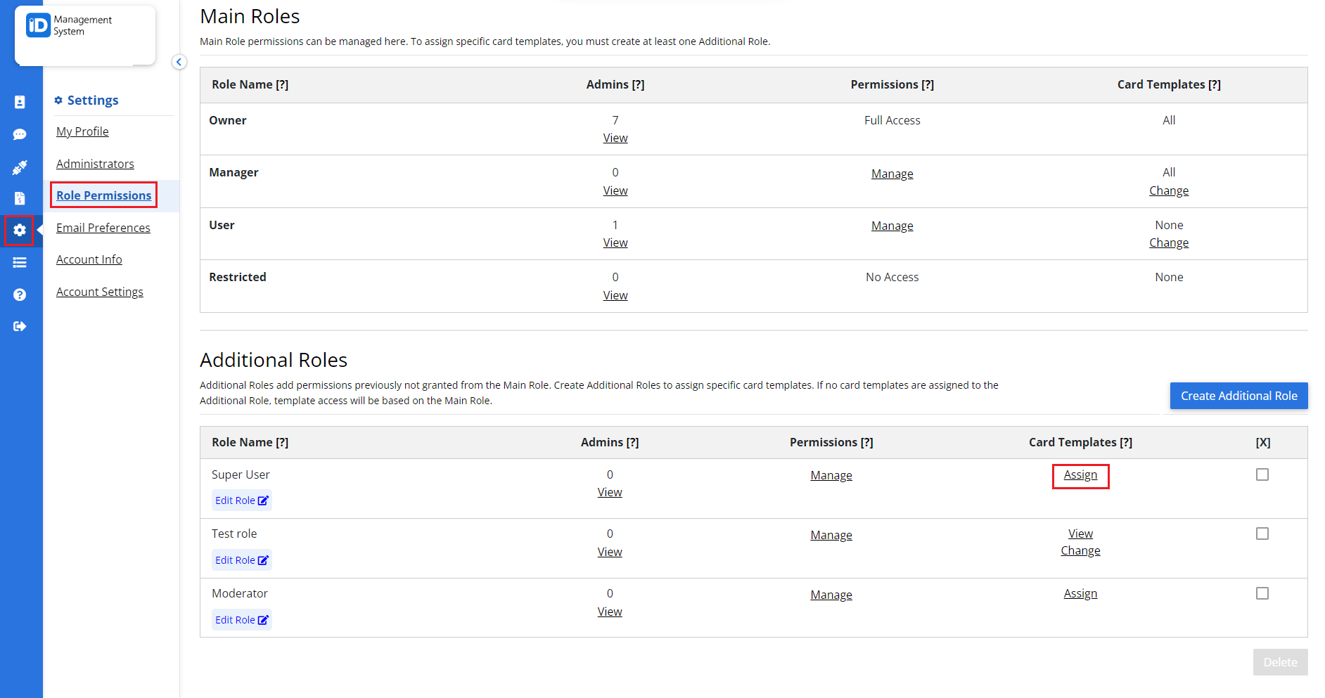 Assign Card Templates 1 Assign Card Templates 1