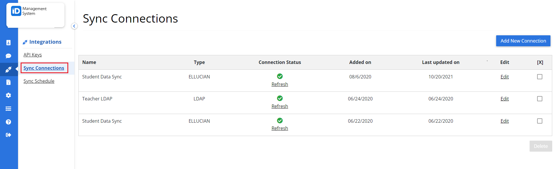 Sync Connections Sync Connections