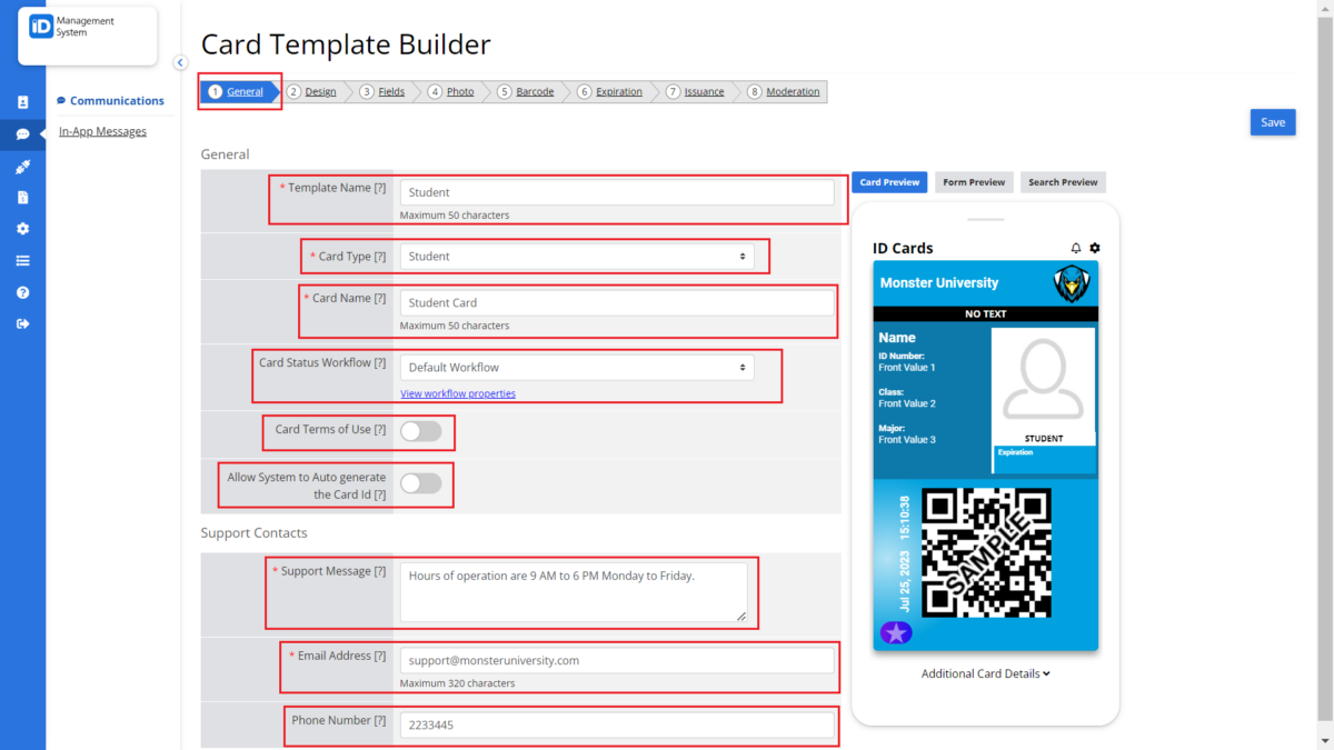 Creating a New Card Template - ID123 Knowledgebase