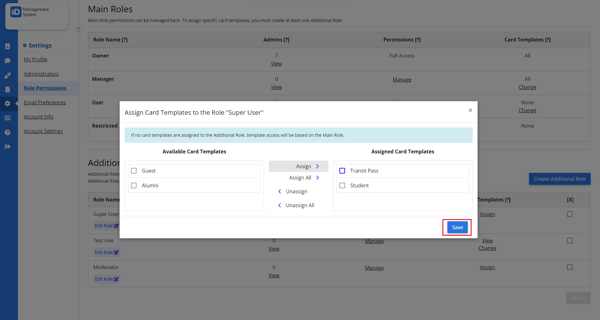 Assign Card Templates 3 Assign Card Templates 3