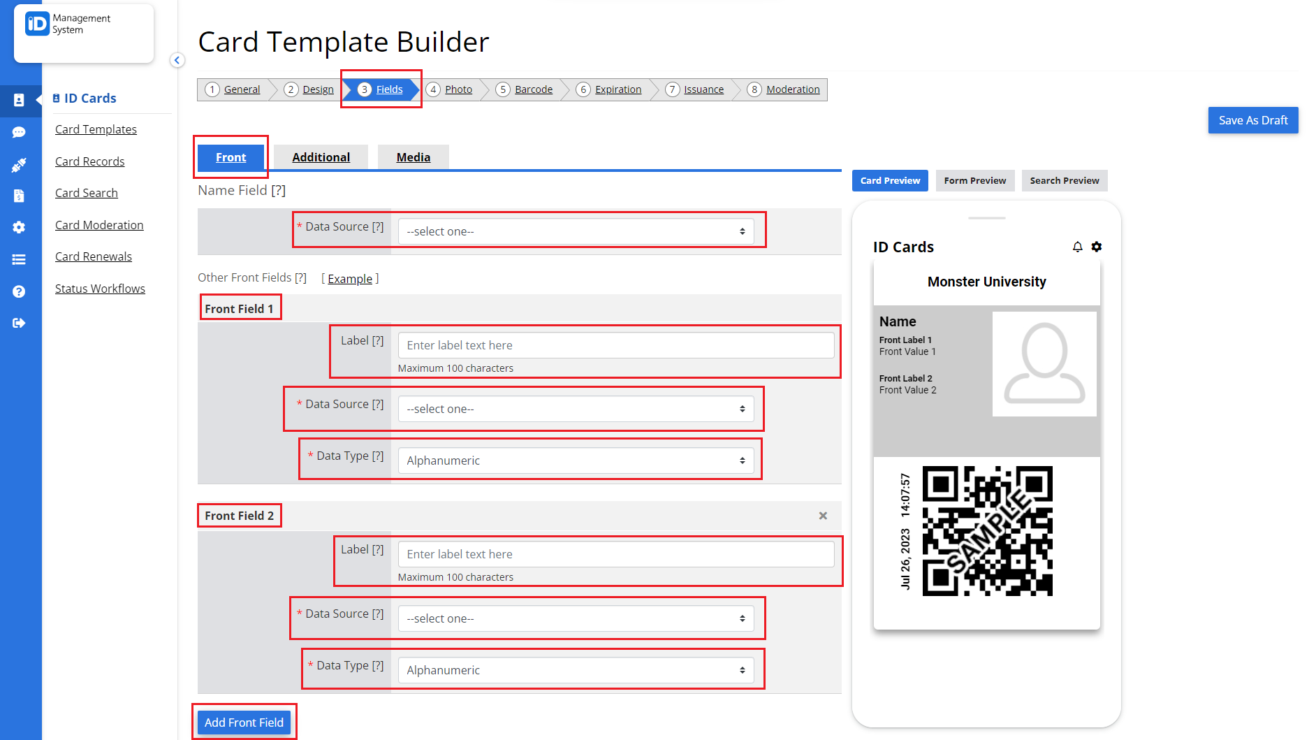 Creating a New Card Template - ID123 Knowledgebase