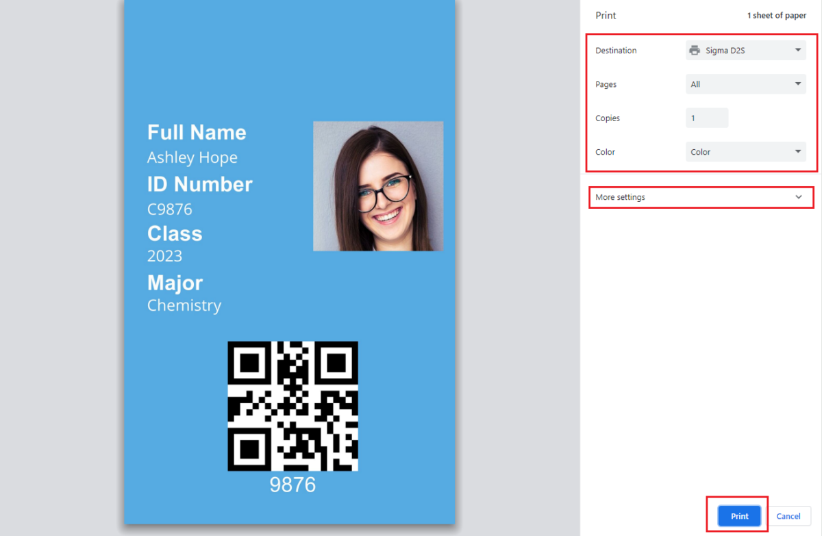 ID123 Knowledgebase | How to Print ID Cards Using Your Web Browser