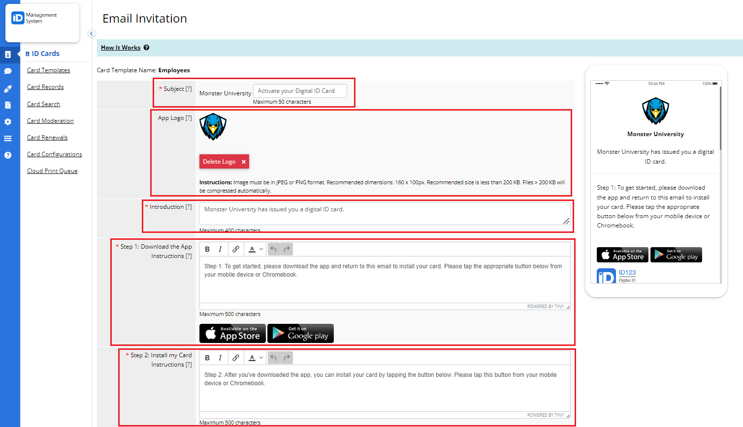 Enter the Email Invitation Details 1 Enter the Email Invitation Details 1