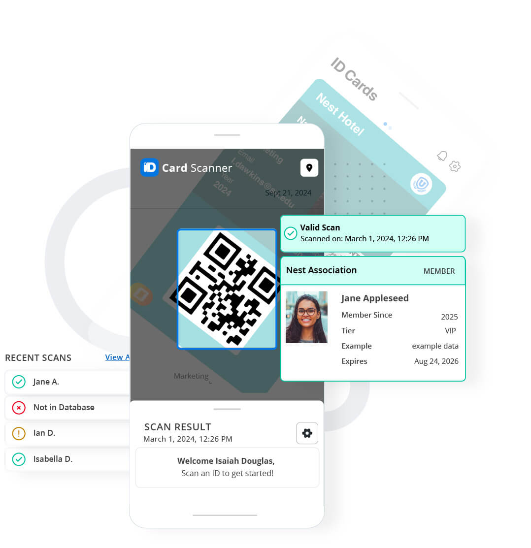 Scan Member ID Cards Digital ID Card Management System