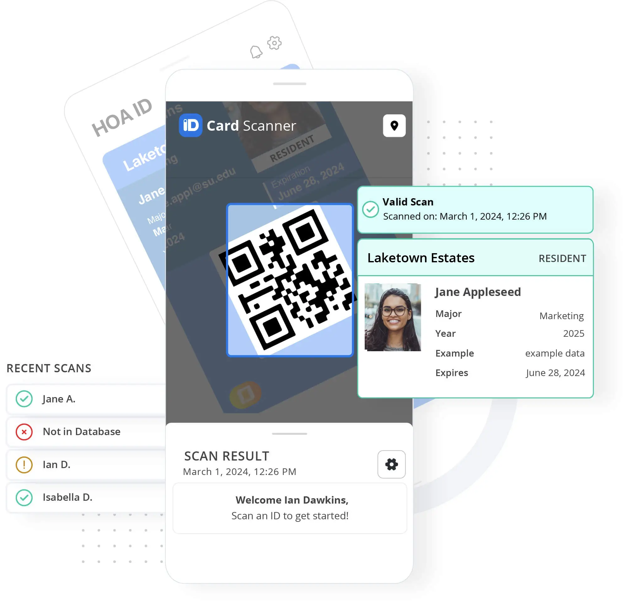 HOA ID scanner Digital ID Card Management System
