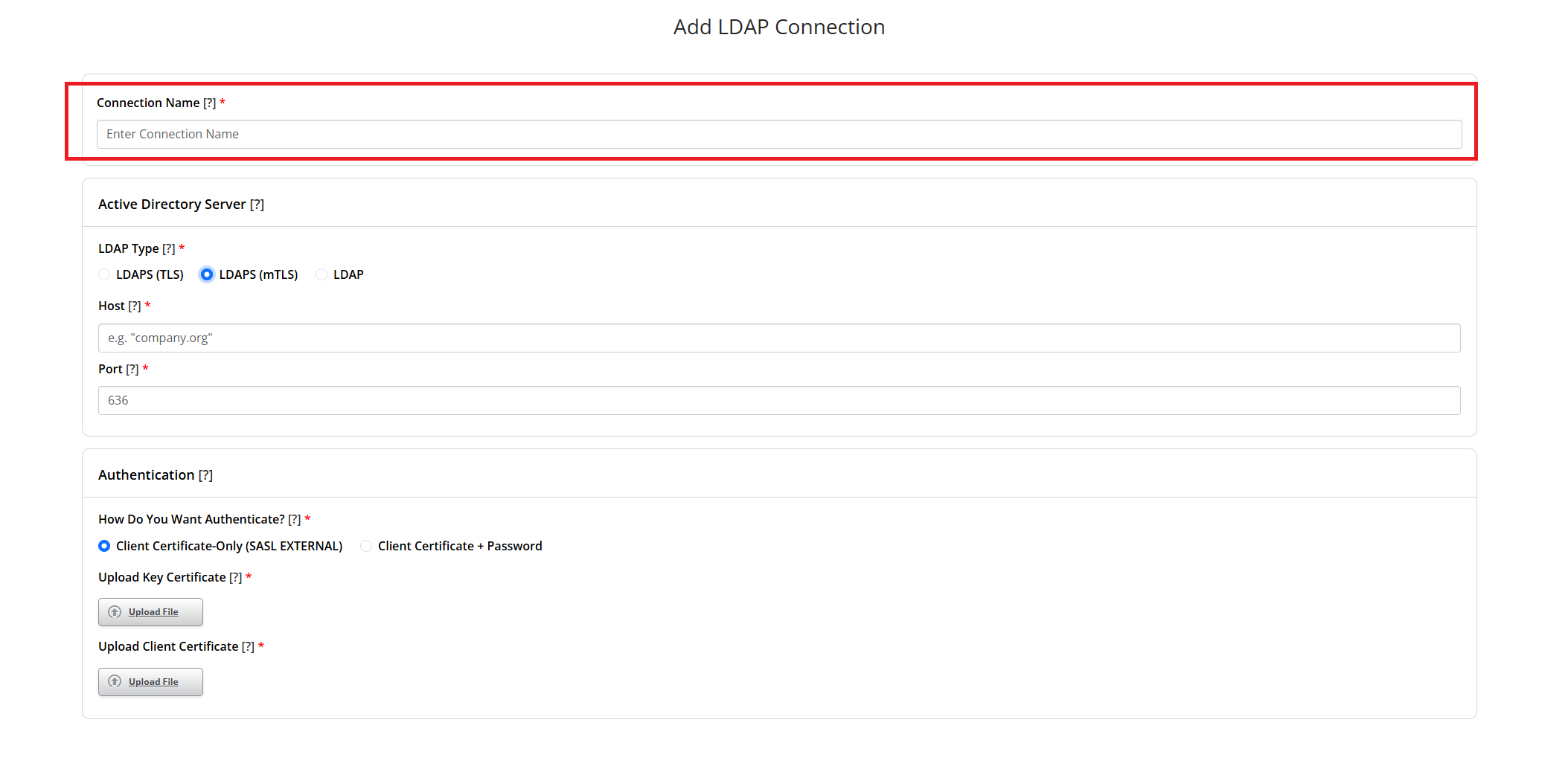 Enter a Connection Name