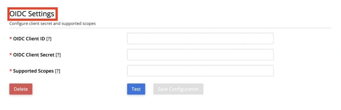 Screenshot 2026-07-07 at 11.07.14 AM SSO Configuration page showing the OIDC Settings section