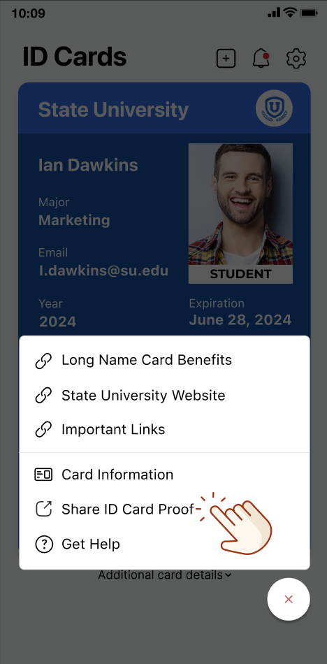 Select Share ID Card Proof